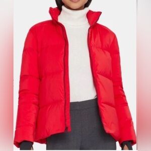 Theory Stand Puffer City Poly Women's Jacket size large color carmine